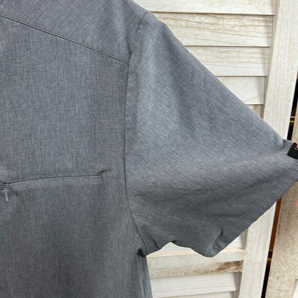 Jaanuu Refined Heathered Gray V-neck Scrub Top Large - Picture 4 of 10
